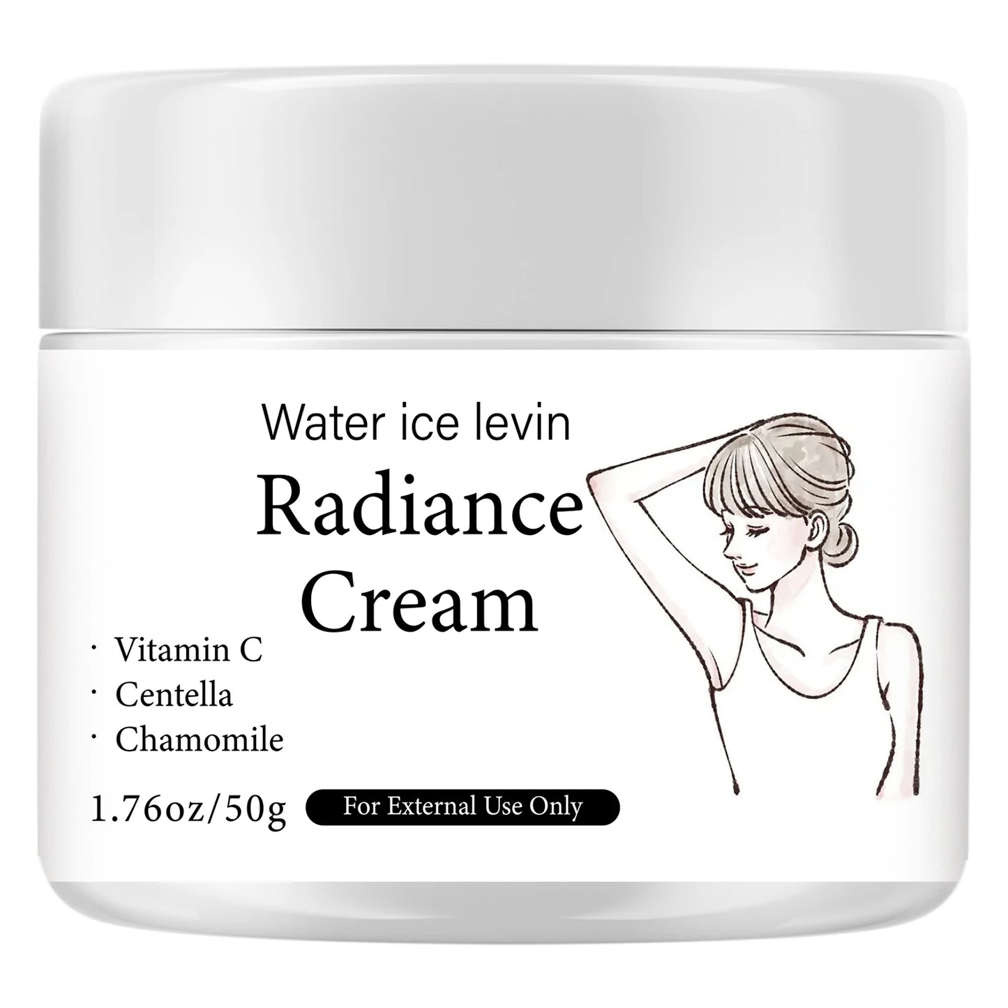 Water Ice Levin Radiance Cream With Vitamin C Centella Chamomile Moisturizing Protecting For Soft Glowing Body Skin Care 50g