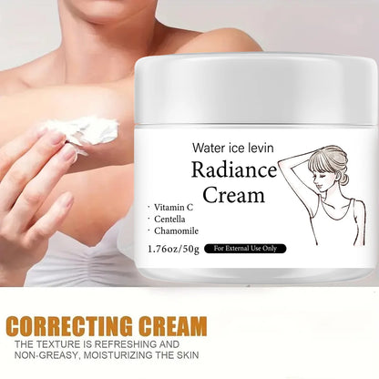 Water Ice Levin Radiance Cream With Vitamin C Centella Chamomile Moisturizing Protecting For Soft Glowing Body Skin Care 50g